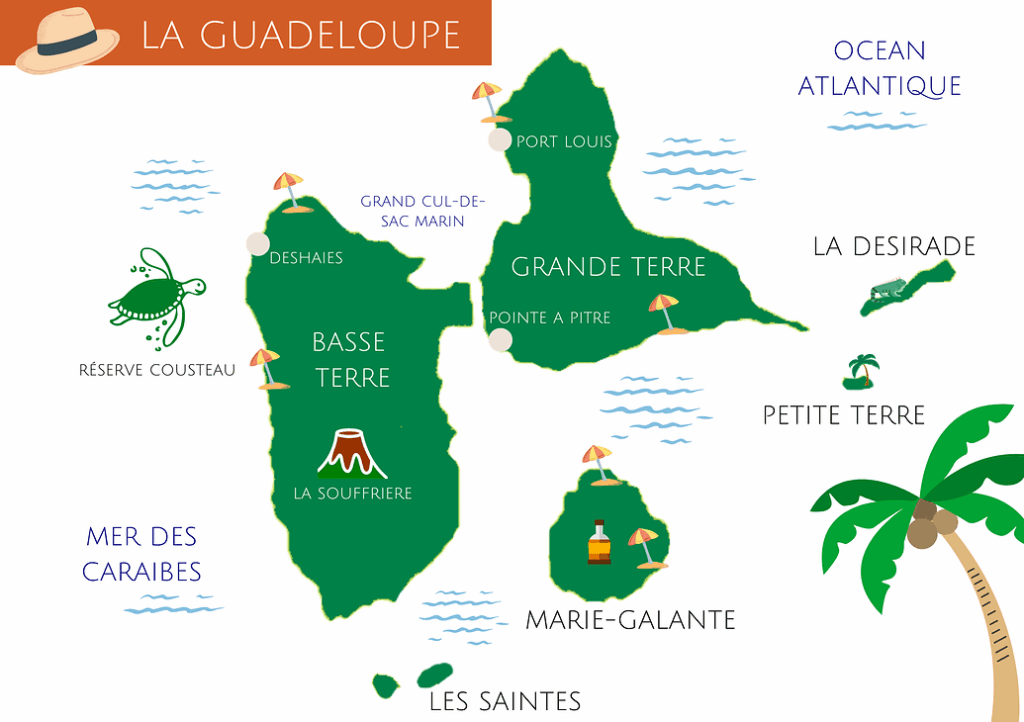 Plan de la Guadeloupe - séjour Voyages Marcot